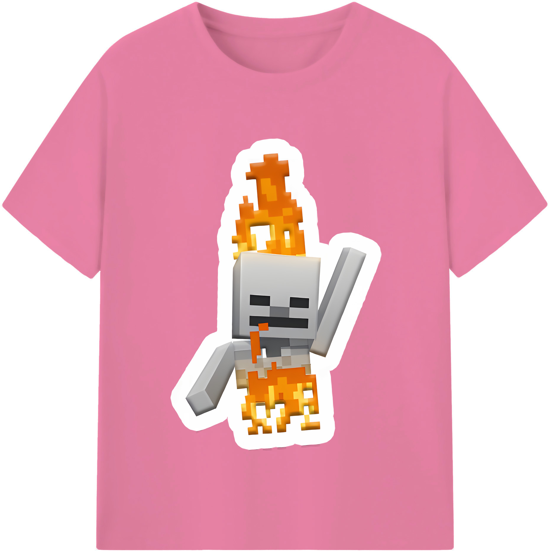 （画像用） マインクラフト ブロックの世界 Minecraft MC Block world 綿100％半袖Tシャツ（フロントプリント）